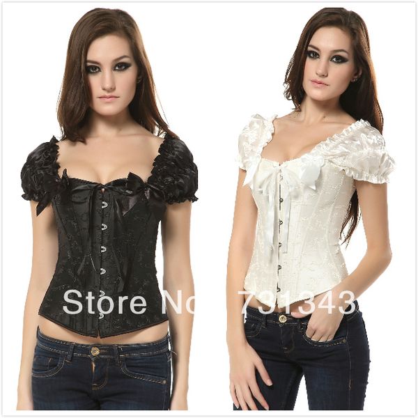 wholesale- full spiral steel boned lace up back brocade corset with shoulder strap ,s-2xl a1216, Black;white
wholesale- full spiral steel boned lace up back brocade corset with shoulder strap ,s-2xl a1216, Black;white