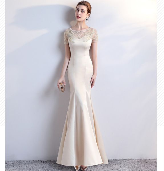 short sleeves satin mermaid evening dresses 2018 champagne long prom evening gowns new formal dresses elegant, Black;red
short sleeves satin mermaid evening dresses 2018 champagne long prom evening gowns new formal dresses elegant, Black;red