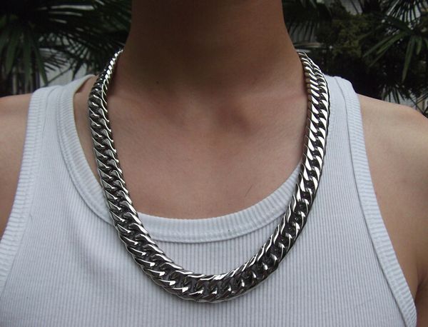 with lobster clasp men jewelry 15mm 24'' huge large stainless steel heavy chunky cuban curb link necklace chain for friends holida, Silver
with lobster clasp men jewelry 15mm 24'' huge large stainless steel heavy chunky cuban curb link necklace chain for friends holida, Silver