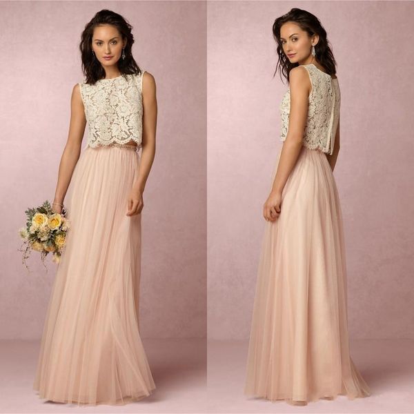 new vintage blush pink two pieces lace bridesmaid dresses soft tulle floor length evening gowns formal prom party dresses custom 172, White;pink
new vintage blush pink two pieces lace bridesmaid dresses soft tulle floor length evening gowns formal prom party dresses custom 172, White;pink