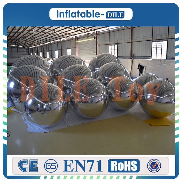 Door To Door 1.5m Diameter Pvc Inflatable Silver Fashion Show Mirror Ball,inflatable Fisheye Ball