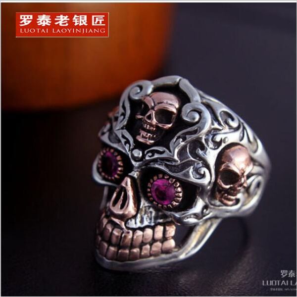 925 sterling thailand silver skeleton ring red zircon retro man ring delicate royal court style surface 3.1cm weight 25g wedding ring, Golden;silver
925 sterling thailand silver skeleton ring red zircon retro man ring delicate royal court style surface 3.1cm weight 25g wedding ring, Golden;silver