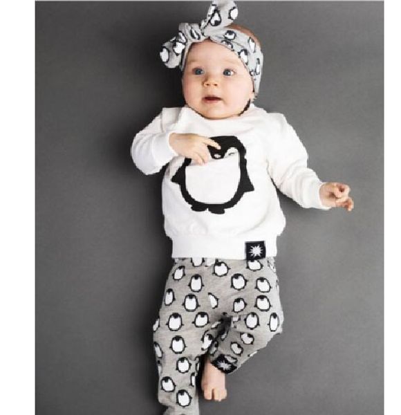 ins 2017 autumn/spring children suit baby clothing toddler garment 0-2 year european penguin print long sleeve tshirts and trouser, White
ins 2017 autumn/spring children suit baby clothing toddler garment 0-2 year european penguin print long sleeve tshirts and trouser, White