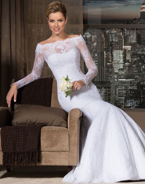 vestidos de novia 2018 new bateau neckline long sleeve mermaid wedding gown dress lace bride dresses, White
vestidos de novia 2018 new bateau neckline long sleeve mermaid wedding gown dress lace bride dresses, White