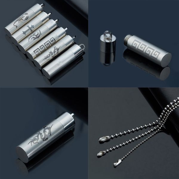 6 pattern design 316l stainless steel cylinder lockets pendant necklaces couples perfume bottle memorial ashes urn cases box men women lover, Silver
6 pattern design 316l stainless steel cylinder lockets pendant necklaces couples perfume bottle memorial ashes urn cases box men women lover, Silver