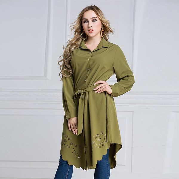 new arrival plus size women fashion blouse shirt long sleeved slim fit dress with belt dress, Red
new arrival plus size women fashion blouse shirt long sleeved slim fit dress with belt dress, Red