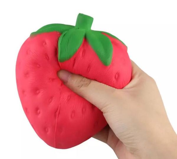 Squishy 11.5cm Strawberry Squishy Jumbo Simulation Fruit Kawaii Artificial Slow Rising Squishies Queeze Toys Bag Phone Charm Big Size 2017