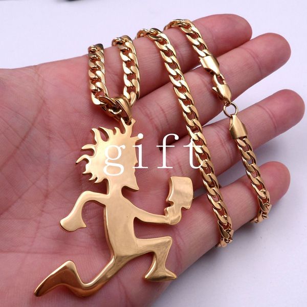 insane clown posse 2" hatchetman stainless steel golden pendant necklace w/24" figaro chain, Silver
insane clown posse 2" hatchetman stainless steel golden pendant necklace w/24" figaro chain, Silver