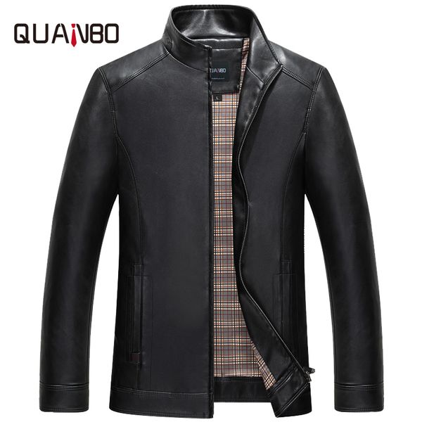 wholesale- quanbo 2017 new arrival autumn men pu leather jacket fashion casual male stand collar slim fit motorcycle leather jackets, Black
wholesale- quanbo 2017 new arrival autumn men pu leather jacket fashion casual male stand collar slim fit motorcycle leather jackets, Black