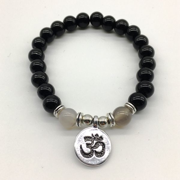 sn1193 men`s ohm bracelet natural black onyx bracelet vintage design energy stone healing jewelry ing
sn1193 men`s ohm bracelet natural black onyx bracelet vintage design energy stone healing jewelry ing
