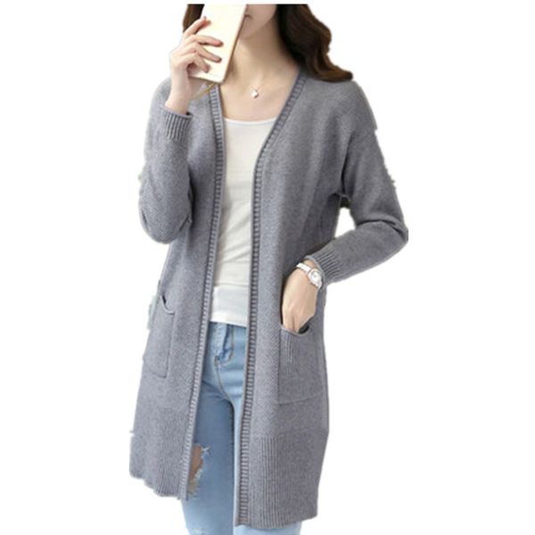 wholesale- autumn solid gray knitting female cardigan slim women's sweaters korean especially female winter wool coat v-neck sweater mu, White;black
wholesale- autumn solid gray knitting female cardigan slim women's sweaters korean especially female winter wool coat v-neck sweater mu, White;black