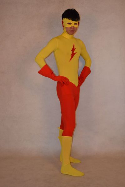kid flash spandex superhero costume halloween party cosplay zentai suit, Black;red
kid flash spandex superhero costume halloween party cosplay zentai suit, Black;red