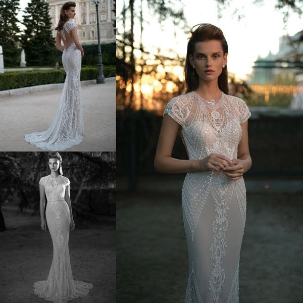 custom made berta wedding dresses appliqued scoop capped sleeve beaded bridal dress champagne sweep train mermaid wedding gowns, White
custom made berta wedding dresses appliqued scoop capped sleeve beaded bridal dress champagne sweep train mermaid wedding gowns, White