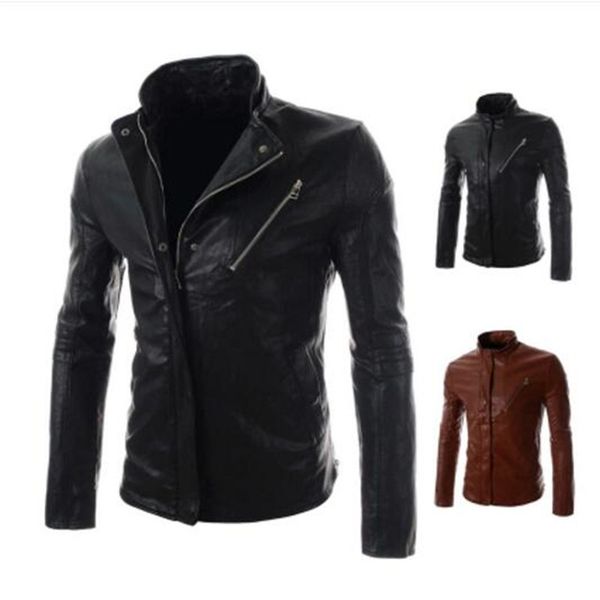 wholesale- 2017 classic style motorcycling pu leather jackets men slim male motor jacket men's clothes, Black
wholesale- 2017 classic style motorcycling pu leather jackets men slim male motor jacket men's clothes, Black