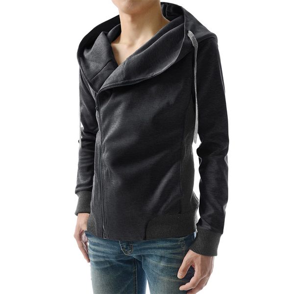 wholesale oblique zipper thin section men's hooded sweater male solid color cotton slim cardigan jacket, Black
wholesale oblique zipper thin section men's hooded sweater male solid color cotton slim cardigan jacket, Black