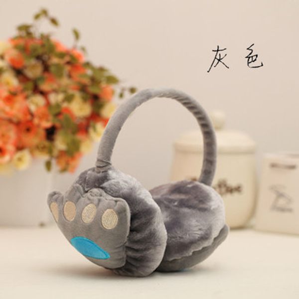 wholesale-female ear earmuffs warm winter soft comfort paws, Blue;gray