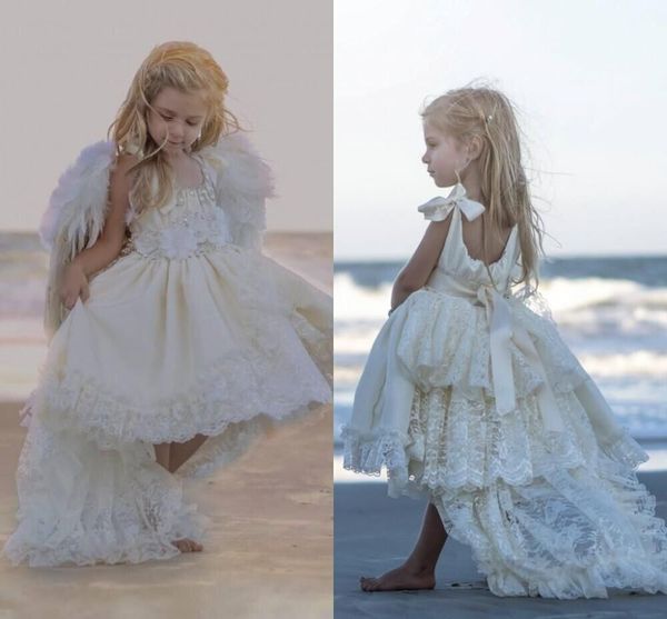 white high low flower girl dresses lace layered spaghetti straps ball gowns pageant gowns satin hand made floral bow, White;blue
white high low flower girl dresses lace layered spaghetti straps ball gowns pageant gowns satin hand made floral bow, White;blue