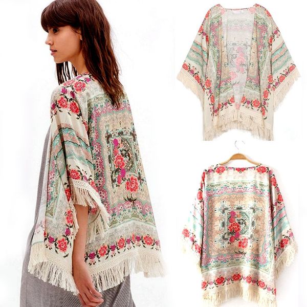 wholesale- women chiffon kimono summer coat lady floral loose tassels shawl kimono cardigan jacket cami girl printed loose blouses s/m, Black;brown
wholesale- women chiffon kimono summer coat lady floral loose tassels shawl kimono cardigan jacket cami girl printed loose blouses s/m, Black;brown