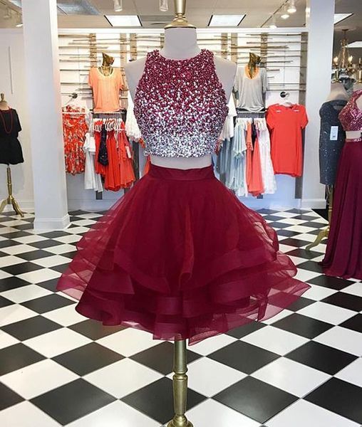 chic wine red 2018 homecoming cocktail dresses two pieces jewel neck crystal bodice a line ruffles short prom party dress gowns girls, Blue;pink
chic wine red 2018 homecoming cocktail dresses two pieces jewel neck crystal bodice a line ruffles short prom party dress gowns girls, Blue;pink