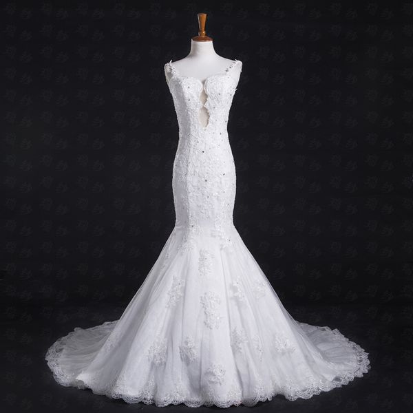 vintage lace mermaid wedding dress 2017 court train v neck backless wedding gowns with pearls custom made, White
vintage lace mermaid wedding dress 2017 court train v neck backless wedding gowns with pearls custom made, White