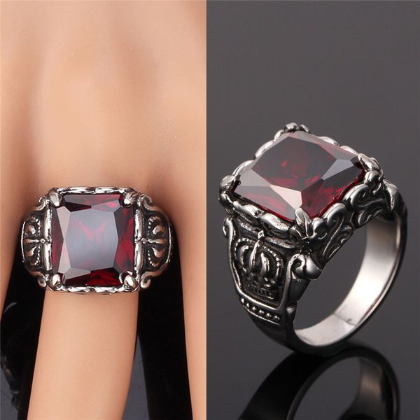 men fashion jewelry gifts vintage stainless steel brilliant cut mysterious red crystal statement rings size 7-11, Golden;silver
men fashion jewelry gifts vintage stainless steel brilliant cut mysterious red crystal statement rings size 7-11, Golden;silver
