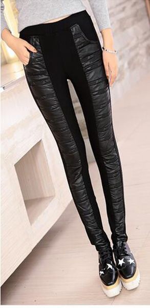 han edition authentic tight show thin women winter new fashion and velvet with thick warm splicing high elastic waist leather pants. - 2xl, Black;white
han edition authentic tight show thin women winter new fashion and velvet with thick warm splicing high elastic waist leather pants. - 2xl, Black;white