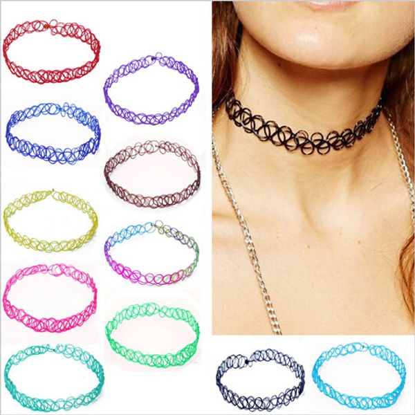 wholesale-tattoo choker 90s wholesale fashion elastic vintage stretch tattoo choker necklace gothic punk elastic adjustable stretchy, Golden;silver
wholesale-tattoo choker 90s wholesale fashion elastic vintage stretch tattoo choker necklace gothic punk elastic adjustable stretchy, Golden;silver