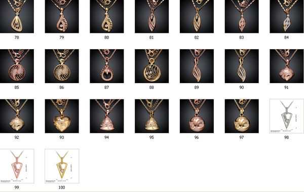 100 style select mosaic zircon gold platinum gold rose gold pendant necklace girl lady jewelry valentine's day gift 10pcs/lot, Silver
100 style select mosaic zircon gold platinum gold rose gold pendant necklace girl lady jewelry valentine's day gift 10pcs/lot, Silver