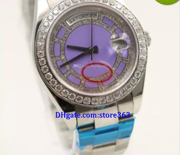 christmas gift 40mm luxury mens automatic watch watches day date display round purple dial with diamond stainless watch case, Slivery;brown
christmas gift 40mm luxury mens automatic watch watches day date display round purple dial with diamond stainless watch case, Slivery;brown