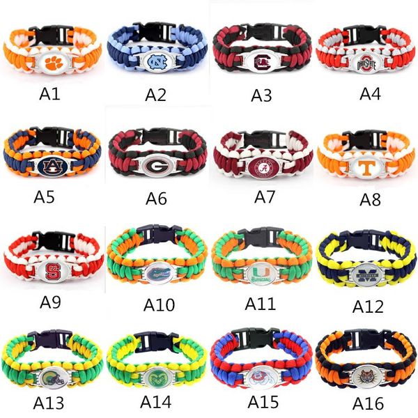 mix styles collegiate team paracord survival bracelets custom made camping sports bracelets customized logo colleage studentteam umbrella
mix styles collegiate team paracord survival bracelets custom made camping sports bracelets customized logo colleage studentteam umbrella
