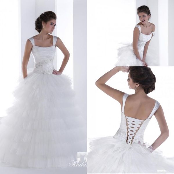 detachable skirt a line floor length tiered tulle beaded fashionable wedding dresses with straps low price wedding bridal gowns, White
detachable skirt a line floor length tiered tulle beaded fashionable wedding dresses with straps low price wedding bridal gowns, White