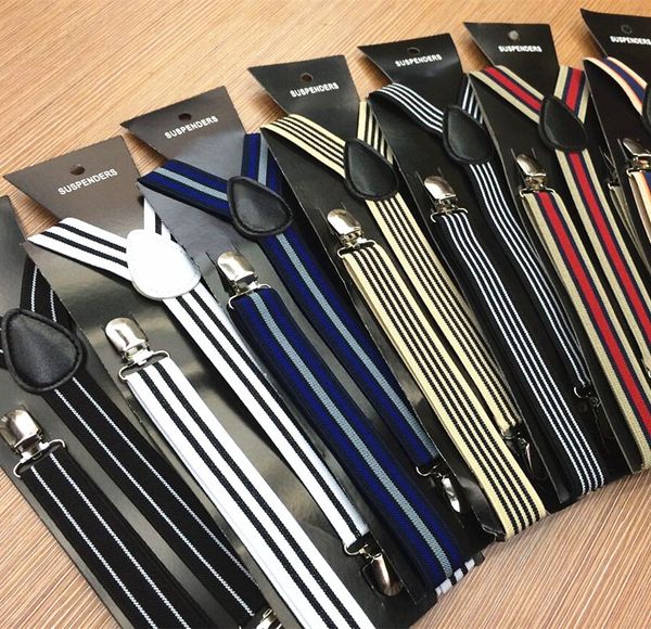 2015 new arrival y-back adjustable striped /big child suspenders braces, Black;white
2015 new arrival y-back adjustable striped /big child suspenders braces, Black;white