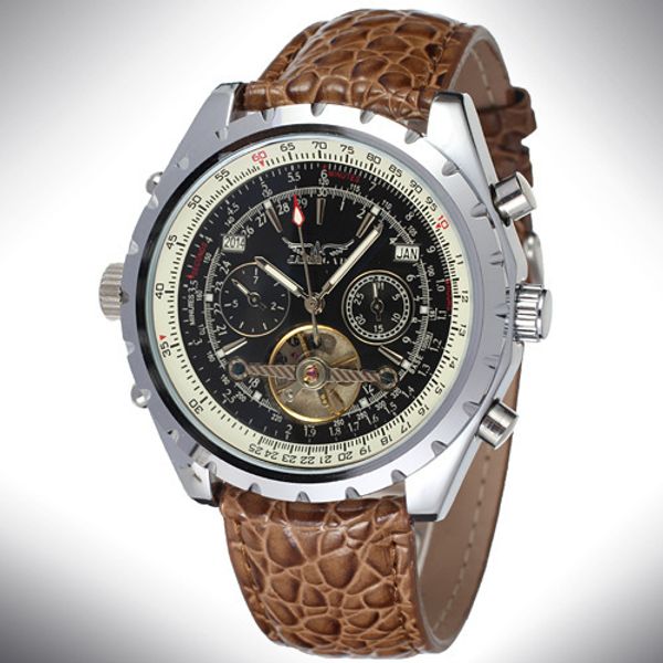 new arrive brand watch jaragar luxury silver watchcase mechanical watch jr38, Slivery;brown
new arrive brand watch jaragar luxury silver watchcase mechanical watch jr38, Slivery;brown