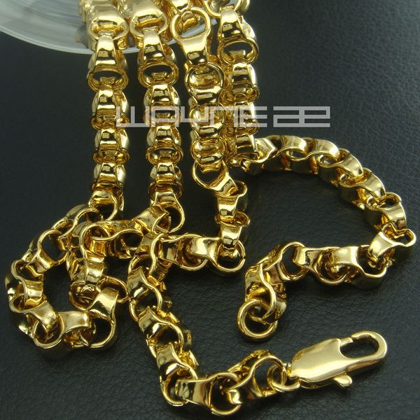 18k yellow gold gf curb rings link solid mens women long necklace n247, Silver
18k yellow gold gf curb rings link solid mens women long necklace n247, Silver