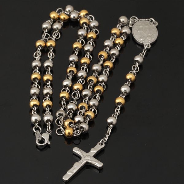 long necklace new trendy 18k real gold plated titanium steel women/men jewelry wholesale cross rosary pendant necklace, Silver
long necklace new trendy 18k real gold plated titanium steel women/men jewelry wholesale cross rosary pendant necklace, Silver
