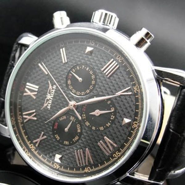 men's luxury leather fashion brand watch jaragar automatic style wrist watch jr42, Slivery;brown
men's luxury leather fashion brand watch jaragar automatic style wrist watch jr42, Slivery;brown