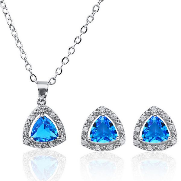 luxurious blue gemstone necklace earrings sets triangle shape copper jewelry set classic fashion crystal necklace set 1404, Silver
luxurious blue gemstone necklace earrings sets triangle shape copper jewelry set classic fashion crystal necklace set 1404, Silver