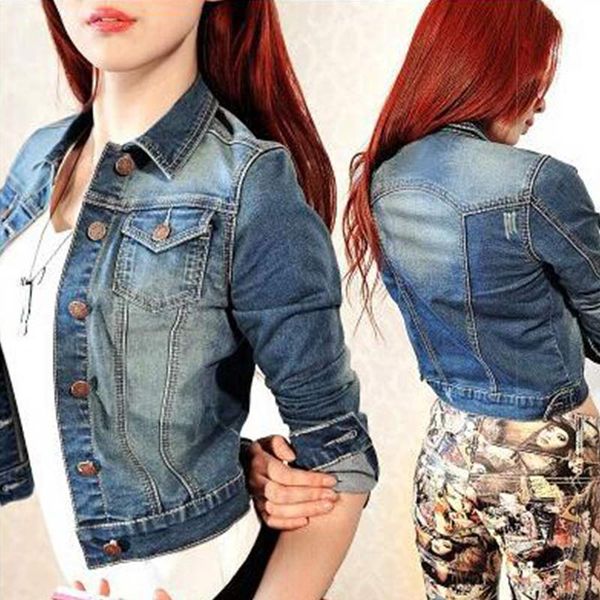 wholesale- fashion spring autumn women jeans jacket short long sleeve denim coat vintage clothing -mx8, Black;brown
wholesale- fashion spring autumn women jeans jacket short long sleeve denim coat vintage clothing -mx8, Black;brown