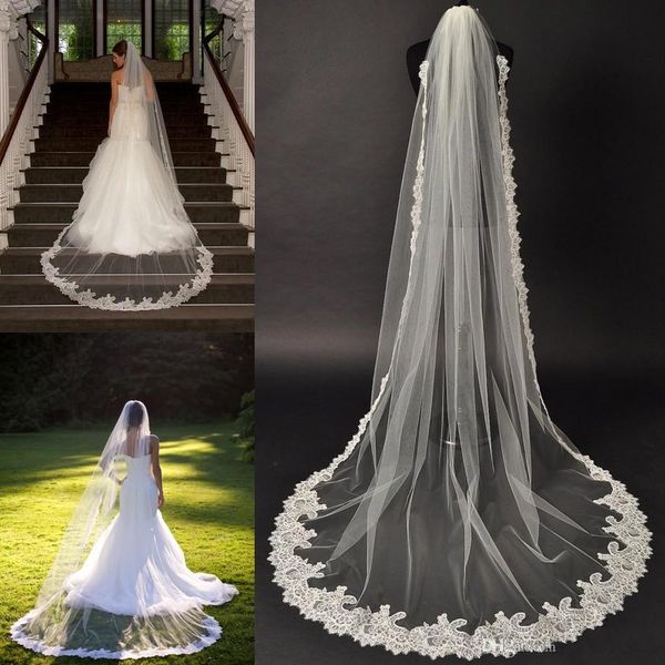 2020 new long elegant wedding veils tulle appliqued lace edge crystal cathedral length with comb bridal veils wedding accessories cpa543, Black
2020 new long elegant wedding veils tulle appliqued lace edge crystal cathedral length with comb bridal veils wedding accessories cpa543, Black