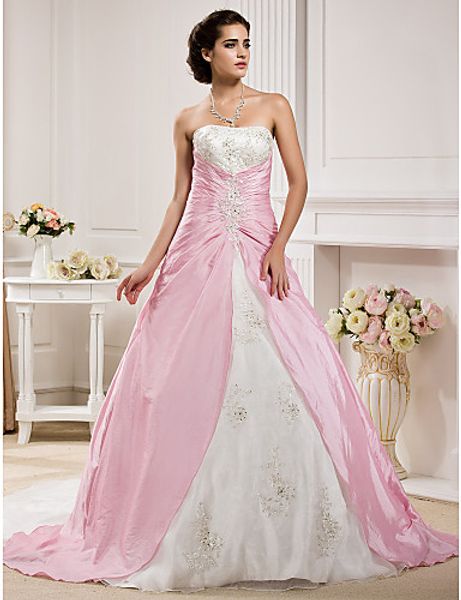 2016 new fashion elegant ball gown ivory chapel train strapless appliques organza/taffeta wedding dresses 016, White
2016 new fashion elegant ball gown ivory chapel train strapless appliques organza/taffeta wedding dresses 016, White