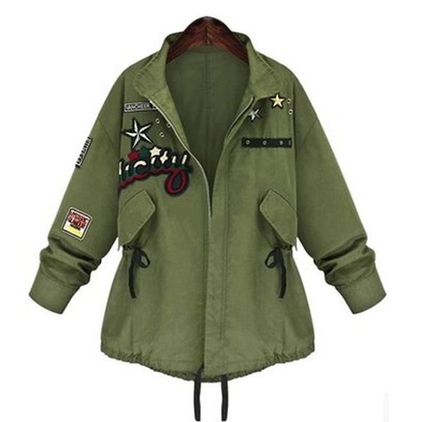wholesale- new european autumn women loose thin bomber jacket patch embroidered long sleeves personality fashion windbreaker coat, Black;brown
wholesale- new european autumn women loose thin bomber jacket patch embroidered long sleeves personality fashion windbreaker coat, Black;brown