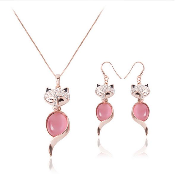 fox necklace earrings jewelry sets for women fashion party jewelry sets alloy opal jewelry cal11041i, Silver
fox necklace earrings jewelry sets for women fashion party jewelry sets alloy opal jewelry cal11041i, Silver