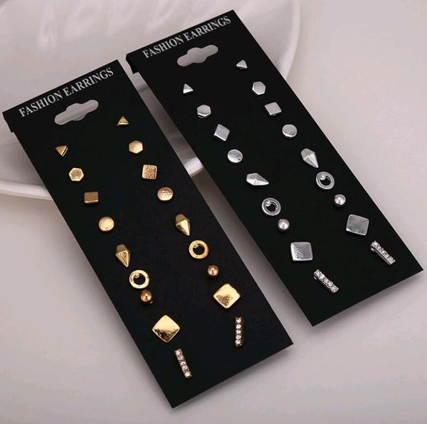 9 pairs stud earrings set for women fashion exquisite european style earings pack with black display boards, Golden;silver
9 pairs stud earrings set for women fashion exquisite european style earings pack with black display boards, Golden;silver