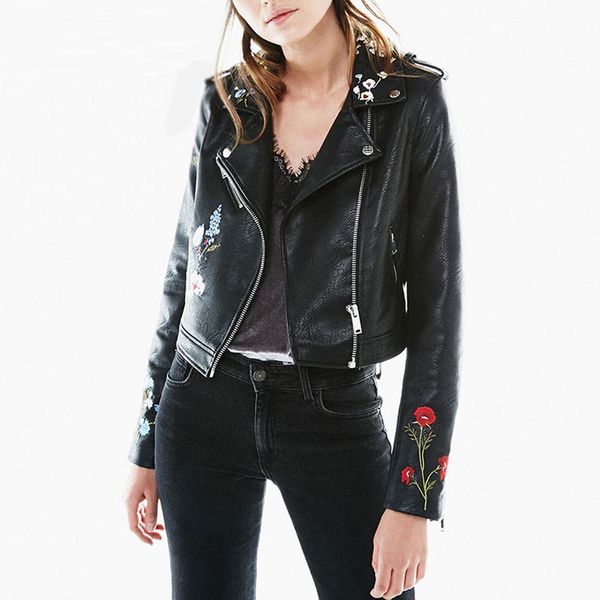 wholesale- women fashion embroidery pu leather jackets lady slim fit motorcycle zipper 4 colors coat drop shipping sale, Black;brown
wholesale- women fashion embroidery pu leather jackets lady slim fit motorcycle zipper 4 colors coat drop shipping sale, Black;brown