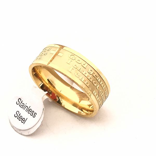 stainless steel gold silver english serenity prayer cross etaching polishing ring(size 17cm to 22cm)
stainless steel gold silver english serenity prayer cross etaching polishing ring(size 17cm to 22cm)