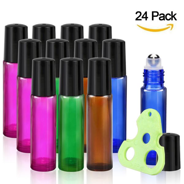 10ml essential oils roller bottles 24 pack glass roll on bottles with stainless steel roller balls, essential oils key (mixed
10ml essential oils roller bottles 24 pack glass roll on bottles with stainless steel roller balls, essential oils key (mixed