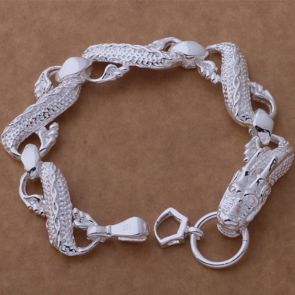 with tracking number sale 925 silver bracelet great white dragon bracelet silver jewelry 10pcs/lot 1592, Black
with tracking number sale 925 silver bracelet great white dragon bracelet silver jewelry 10pcs/lot 1592, Black