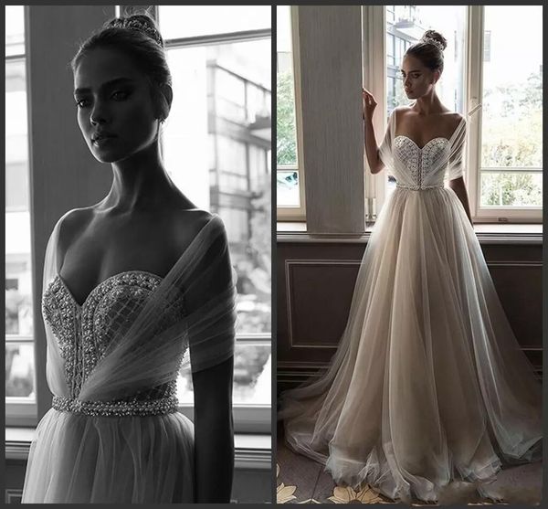 elihav sasson crystal beach arabic wedding dresses sweetheart pearls a-line tulle bridal dresses wedding gowns, White
elihav sasson crystal beach arabic wedding dresses sweetheart pearls a-line tulle bridal dresses wedding gowns, White