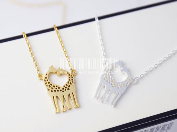 30pcs- n019 gold silver cute heart loving giraffes necklace simple lovely twin giraffe deer necklace animal jewelry for couples
30pcs- n019 gold silver cute heart loving giraffes necklace simple lovely twin giraffe deer necklace animal jewelry for couples