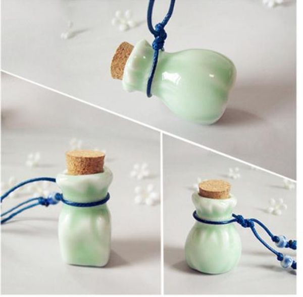 ceramic wishing bottle oil bottle pendant necklace pendant female long sweater chain valentine's day gift, Silver
ceramic wishing bottle oil bottle pendant necklace pendant female long sweater chain valentine's day gift, Silver